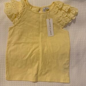 Janie and Jack Yellow Eyelet Ruffle Tee